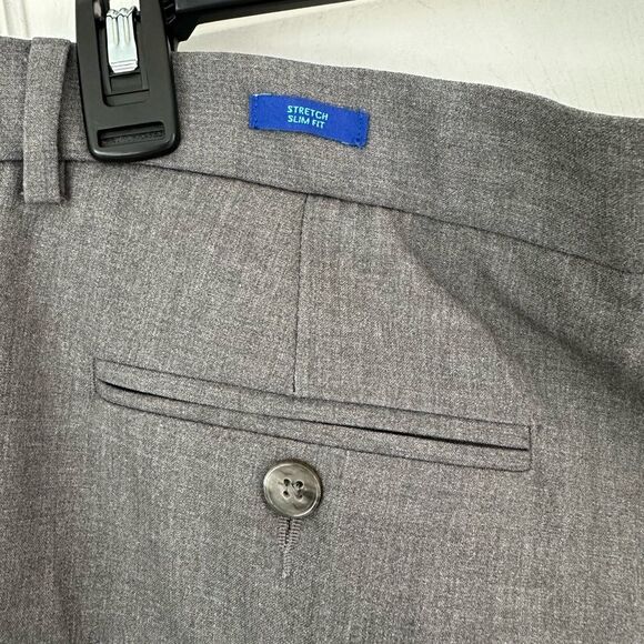 NEW Egara Men’s Gray Dress Pants 42x30 Suit Separates Stretch Slim Fit Slacks - Picture 9 of 13